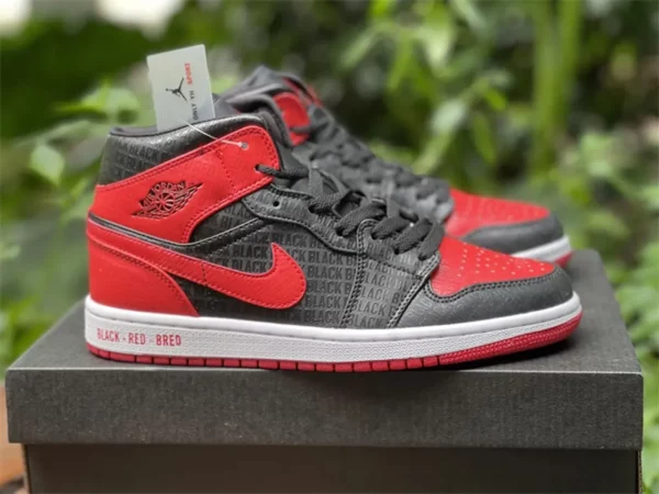 Air Jordan 1 Mid GS Bred-07-02 - Replica shoes