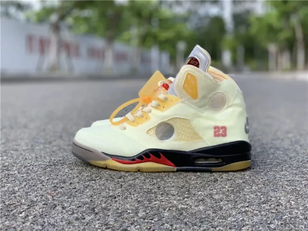 OFF-WHITE x Air Jordan 5 Sail - Replica shoes