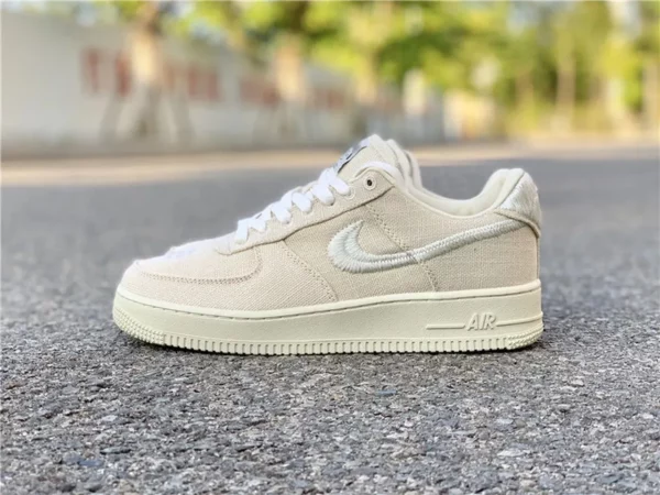 Stussy x Nike Air Force 1 Low Fossil Stone - Replica shoes