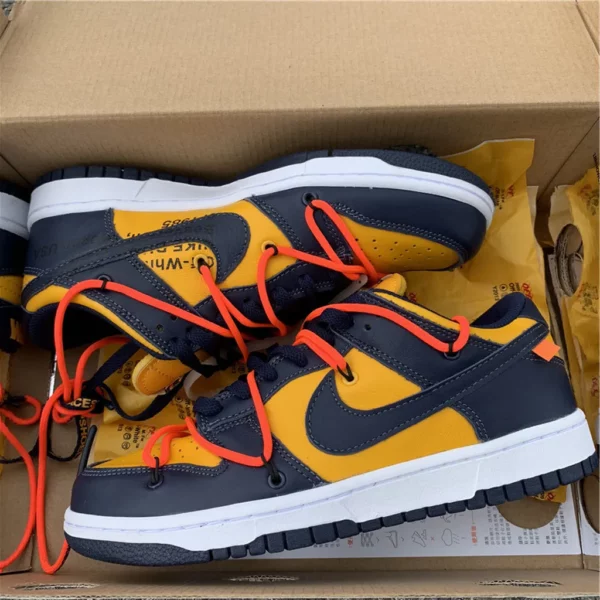 Off-White x Nike Dunk Low University Gold - Replica shoes