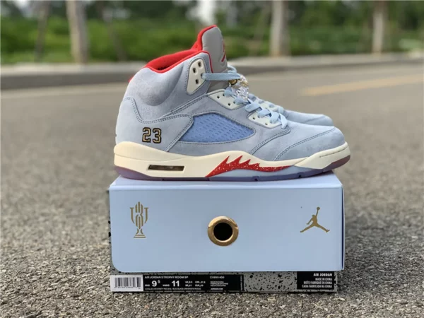 Trophy Room x Air Jordan 5 Ice Blue - 2019-07-02 - Replica shoes