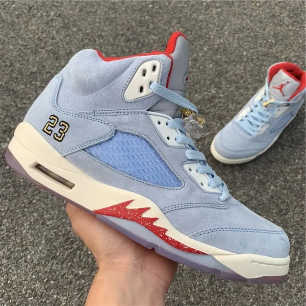 Trophy Room x Air Jordan 5 Ice Blue - 2019-07-02 - Replica shoes