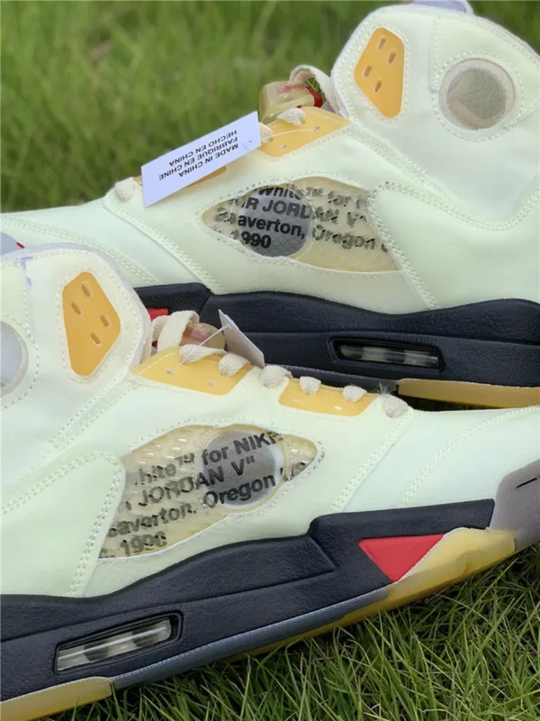 OFF-WHITE x Air Jordan 5 Sail - Replica shoes