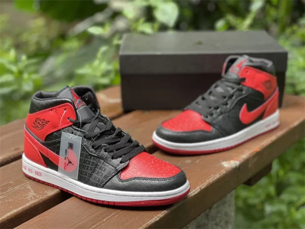 Air Jordan 1 Mid GS Bred-07-02 - Replica shoes