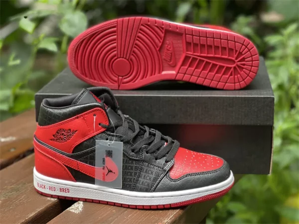 Air Jordan 1 Mid GS Bred-07-02 - Replica shoes