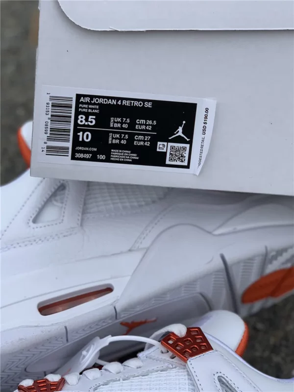 Air Jordan 4 University orange - Replica shoes