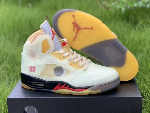 OFF-WHITE x Air Jordan 5 Sail - Replica shoes