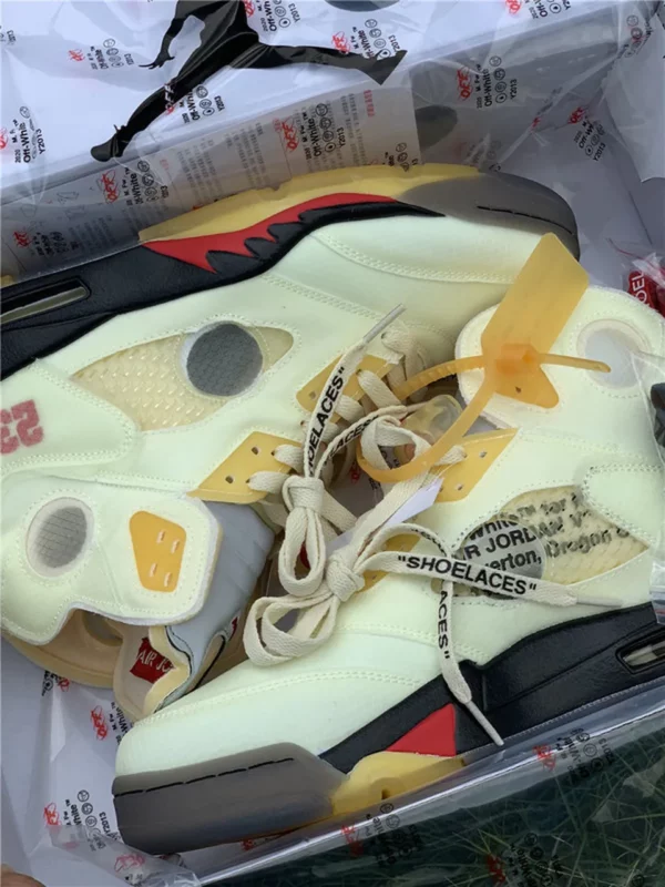 OFF-WHITE x Air Jordan 5 Sail - Replica shoes