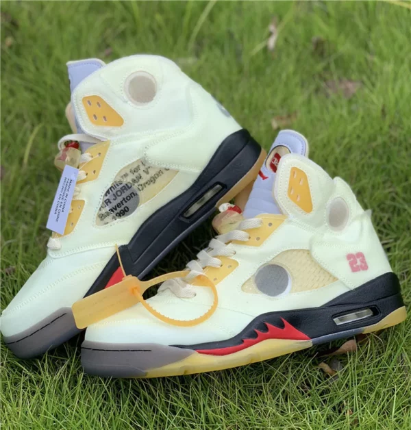 OFF-WHITE x Air Jordan 5 Sail - Replica shoes