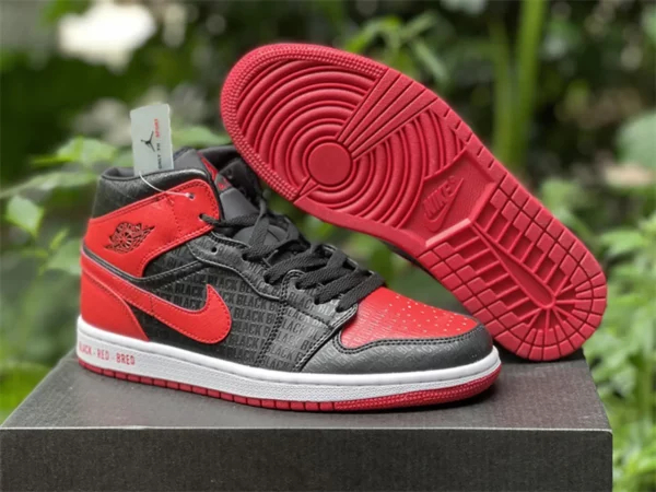 Air Jordan 1 Mid GS Bred-07-02 - Replica shoes