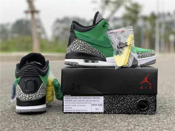 Air Jordan 3 Tinker Oregon Ducks PE - 2018-12-24 - Replica shoes