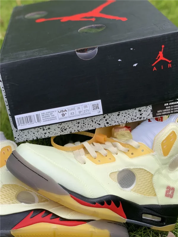 OFF-WHITE x Air Jordan 5 Sail - Replica shoes