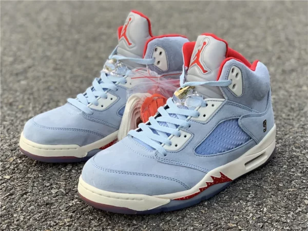 Trophy Room x Air Jordan 5 Ice Blue - 2019-07-02 - Replica shoes