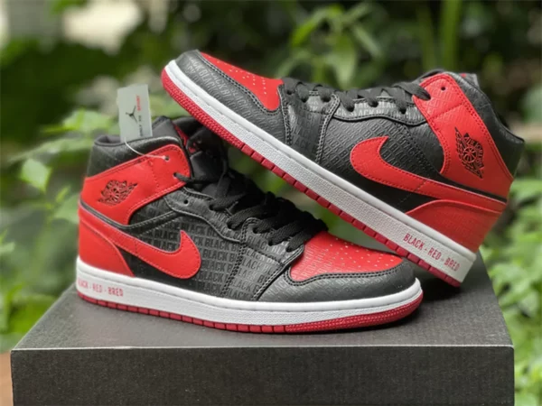 Air Jordan 1 Mid GS Bred-07-02 - Replica shoes