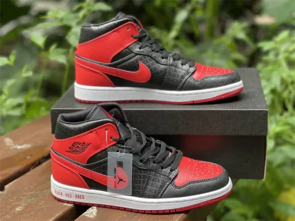 Air Jordan 1 Mid GS Bred-07-02 - Replica shoes