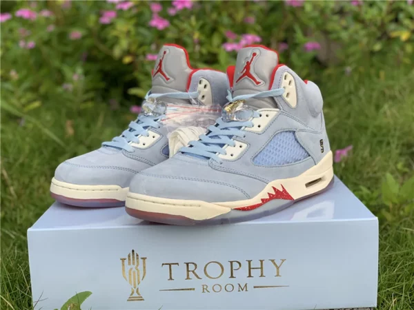 Trophy Room x Air Jordan 5 Ice Blue - 2019-07-02 - Replica shoes