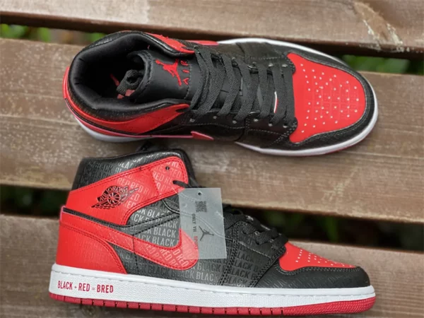 Air Jordan 1 Mid GS Bred-07-02 - Replica shoes