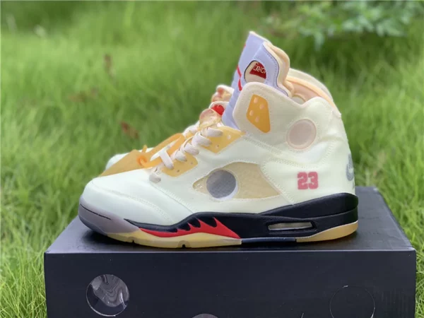 OFF-WHITE x Air Jordan 5 Sail - Replica shoes