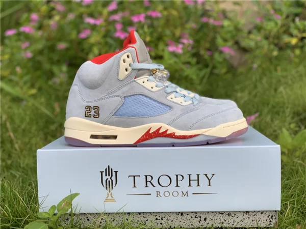 Trophy Room x Air Jordan 5 Ice Blue - 2019-07-02 - Replica shoes