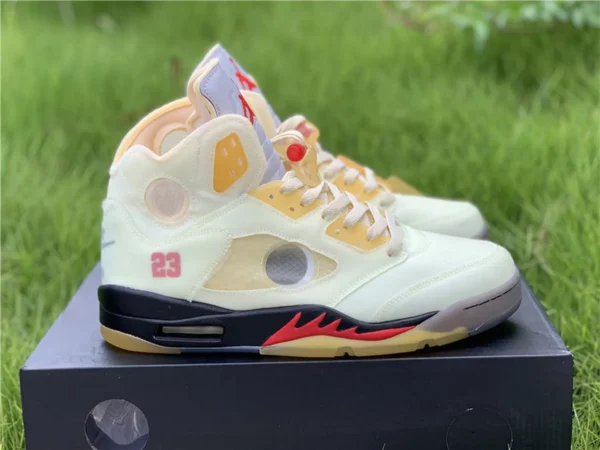 OFF-WHITE x Air Jordan 5 Sail - Replica shoes