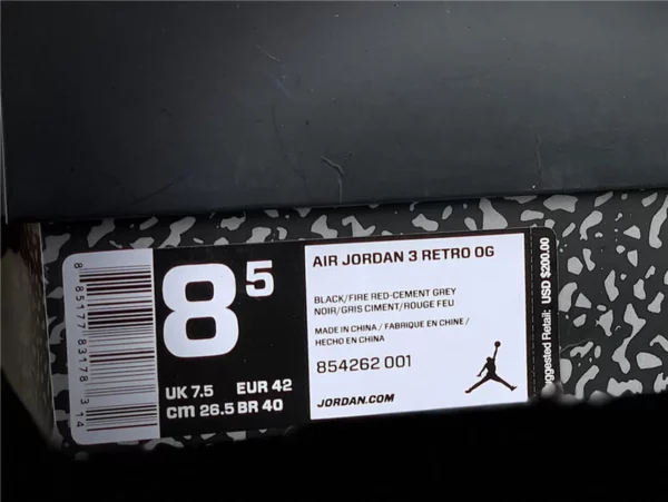 Air Jordan 3 OG Black Cement - 2019-06-06 - Replica shoes