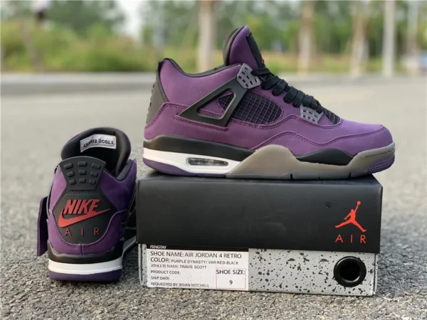 Travis Scott x Air Jordan 4 Purple Suede - 2019-05-15 - Replica shoes