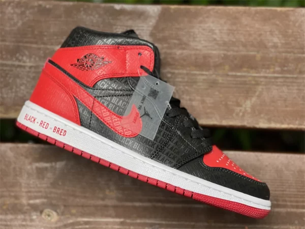 Air Jordan 1 Mid GS Bred-07-02 - Replica shoes