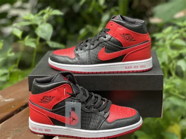 Air Jordan 1 Mid GS Bred-07-02 - Replica shoes