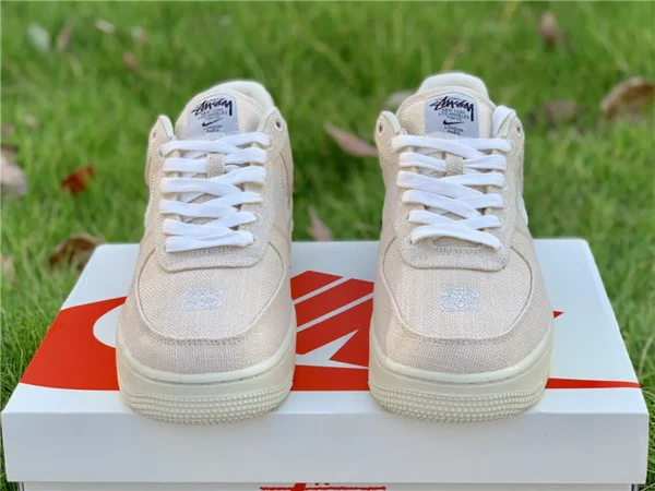 Stussy x Nike Air Force 1 Low Fossil Stone - Replica shoes